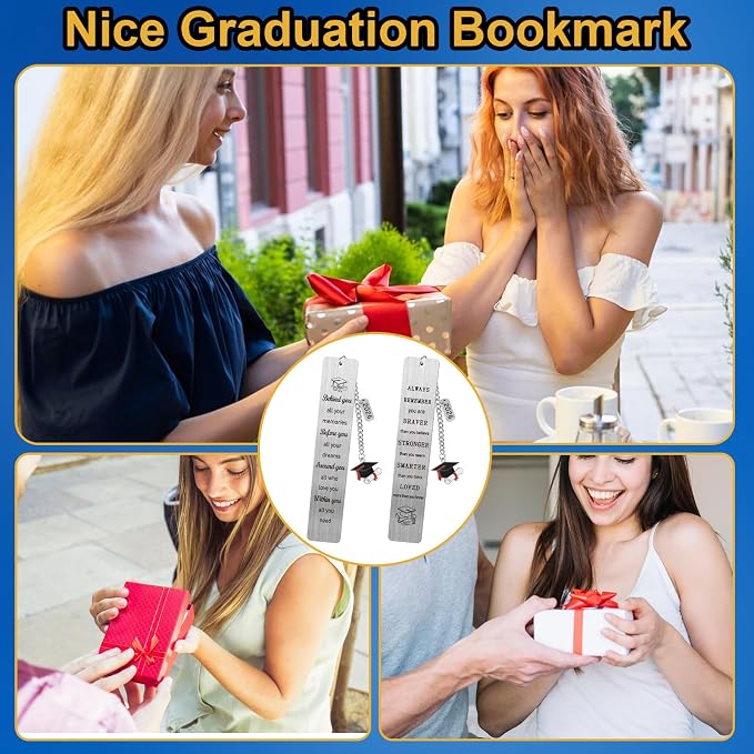 2026 Graduation Gifts for Him Her,Graduation Inspirational Bookmark Elementary High School Seniors College Graduation Gifts for Nurse Students Book Lovers-2Pcs