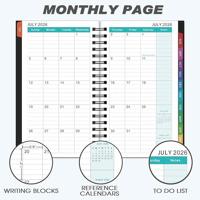 2026-2027 Pocket Calendar/Planner - Weekly & Monthly Pocket Planner for Purse, Jul. 2026 - Jun. 2027, 6.8" x 4.1", Strong Twin - Wire Binding, Plastic Cover
