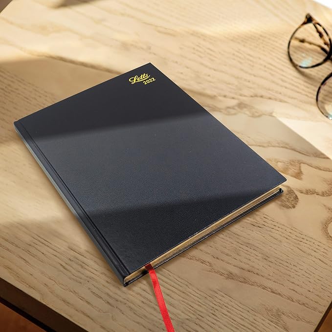 LETTS of London 10Y for Year 2022 Principal Desk Day to Page Journal, Black, Quarto Size (Y) - 10 1/4" X 8/1/4", C10YBK-22