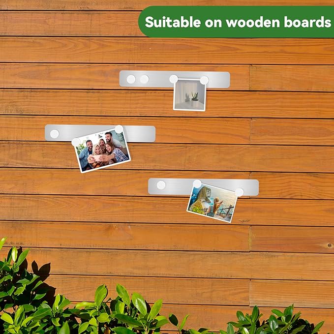 ZDZBLX Magnetic Board 4Pcs, Magnet Bulletin Board Frameless Stainless Steel Iron Board Strips, Adhesive Backing Metal Magnet Boards,Memo Strip for Wall School Office Home Use,Includes 10 White Magnets