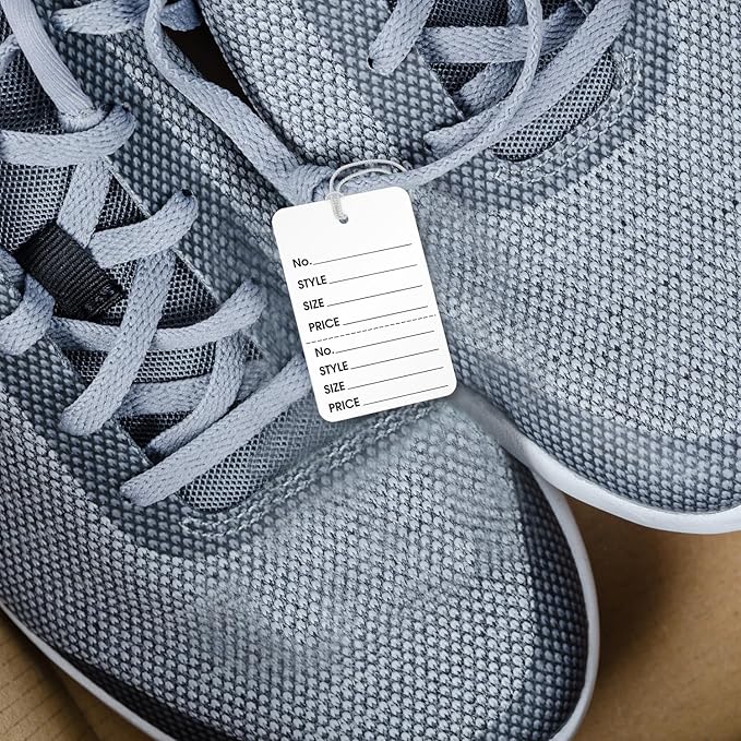 SmartSign 2.875 x 1.75 inch White Perforated Garment Tags Size - 6 | Clothing Size Style Price | 12 Point Cardstock, Pack of 1000, Made in USA