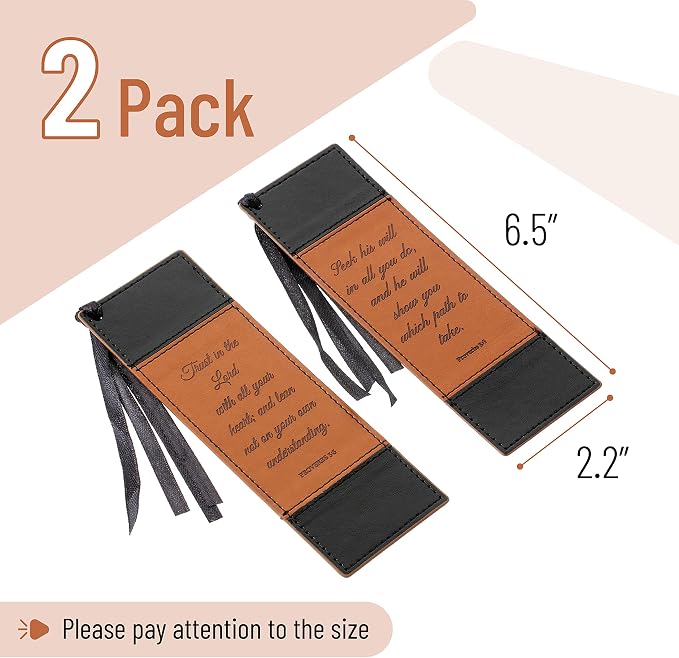 Mr. Pen- Christian Faux Leather Bookmarks, 2 Pack, Bible Verse, Religious Book Mark