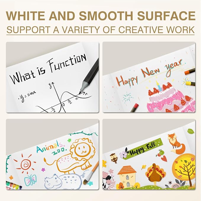 Chell 36" x 48" Large Trifold Poster Board, 4 Pack, White Corrugated Project Boards for Science Fair, School Projects, Event Displays and Business Presentations