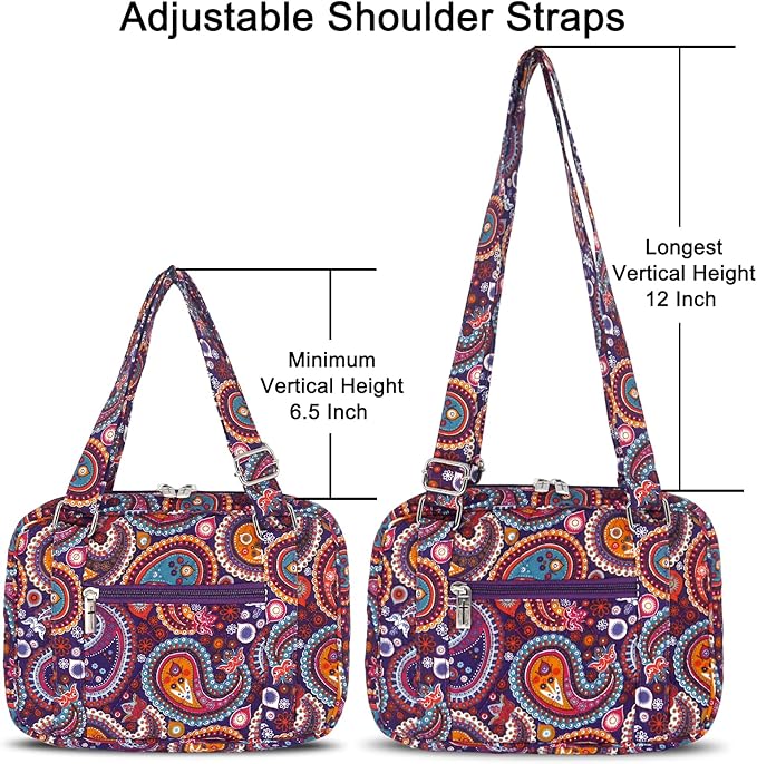 Bible Cover for Women with Adjustable Straps, Large Study Bible Carrying Case Bag with Zip Pocket, 10x7x2.7 Inches