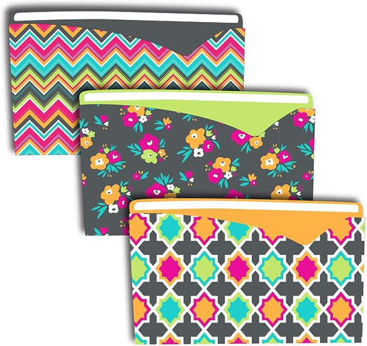 C-Line Write-On File Jackets, Bold Basics Design, Pack of 6 (63550)