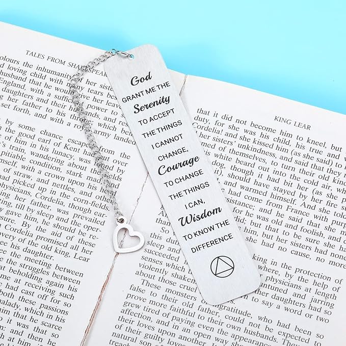 Sobriety Gifts for Women Men Serenity Prayer Gifts Sobriety Recovery AA Gifts Christian Bookmarks Gift for Women Men Religious Bible Verse Book Markers Serenity Prayer Bookmark Present for Girls Boys