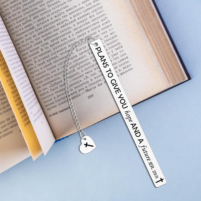5 Pcs Bible Verse Metal Bookmark Christian Gifts for Women Men Girls Boys,Inspirational Religious Bookmarks Gifts for Reading Women Friends Students Teachers First Communion Gifts