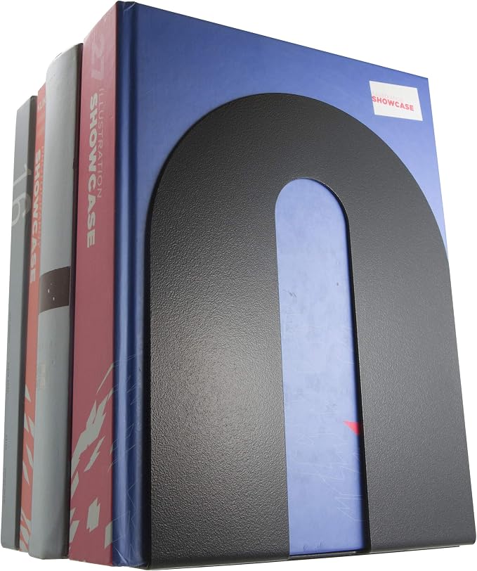 Officemate® OIC® Magnetic Heavy-Duty Bookends, 10" x 8" x 8", Black, (Pack of 12)