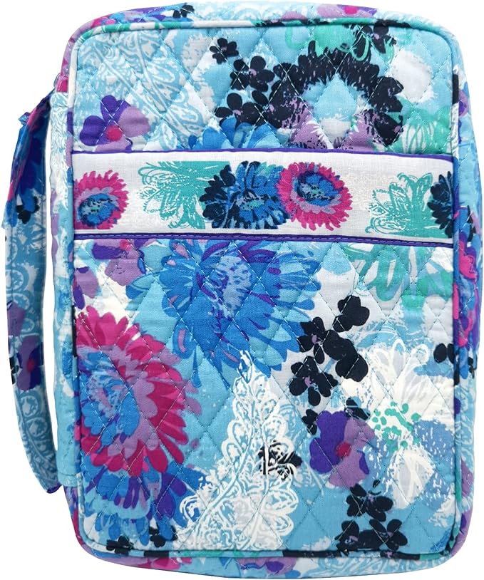 DIWI Quilted Bible Cover Extra Large Sizes 11.25 X 8.25 X 2.75 Inches Good Book Case (XL, C1 Watercolor Blue)