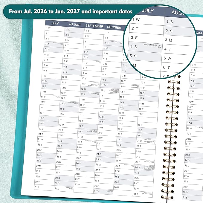 Appointment Book 2026-2027 - 53 Weeks Daily Planner 2026-2027, July 2026 - June 2027, 8.5" x 11" Daily Organizer, Appointment Planner with 15-Minute Increments