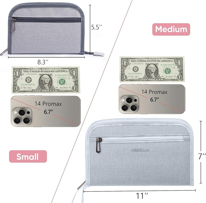 Receipt Organizer with 12 Pockets 10x6 Receipt Holder Organizer - Small Accordion File Organizers - Cash Organizers for Travel, Business, Gift