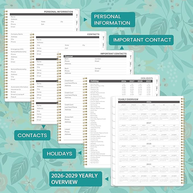 2026-2028 Monthly Planner/Calendar - JAN. 2026 - DEC. 2028, 9" × 11", 3 Year Monthly Planner 2026-2028, Large 36-Month Calendar with Tab, Back Pocket, Twin-Wire Binding, Premium Paper, Note Page