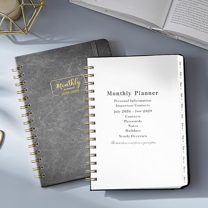 Monthly Planner 2026-2029 - 3 Year Monthly Planner from July 2026 to June 2029, 6.4'' x 8.5'', Calendar 2026-2029 with Tabs, Thick Paper