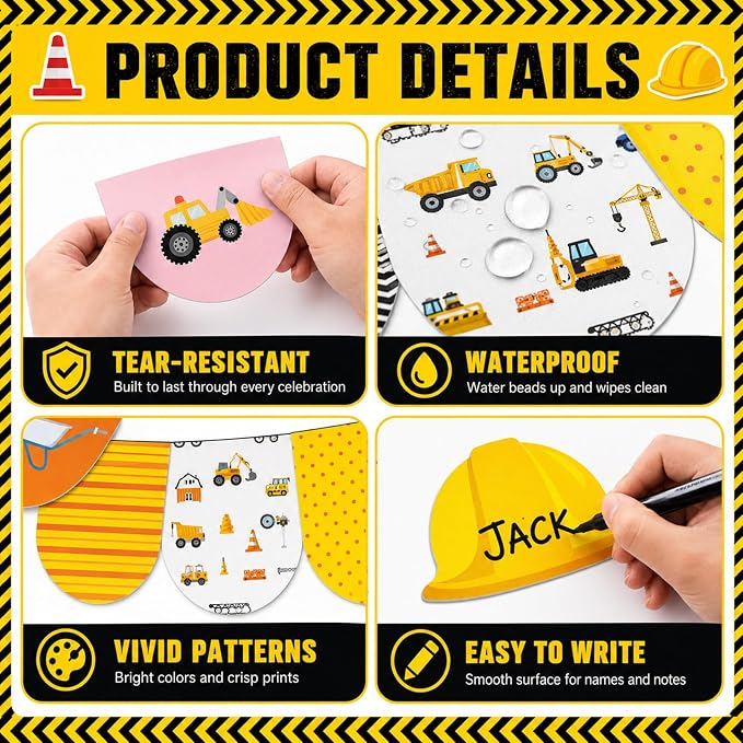 Construction Bulletin Board Set Inspirational Classroom Decoration Laying the Foundation for Success Bulletin Board DIY Name Tag Positive Paper Cutout for Back to School Classroom Home Wall Decor