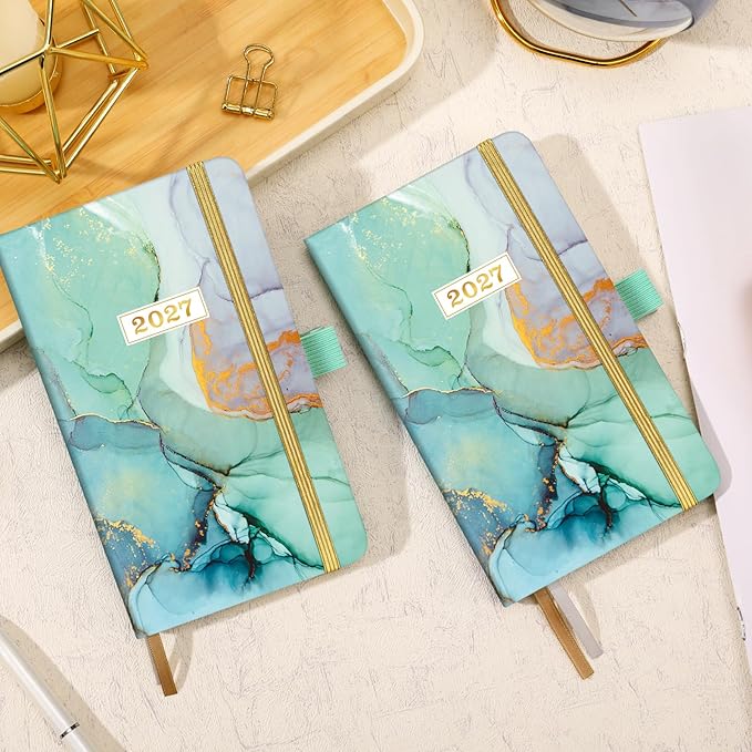 2027 Pocket Calendar - 2027 Pocket Planner, 2027 Planner Weekly and Monthly, Jan. 2027 - Dec. 2027, 6.3''×3.8'', Agenda Planners and Schedule Organizer with Pen Loop, 2 Bookmarks, Banded