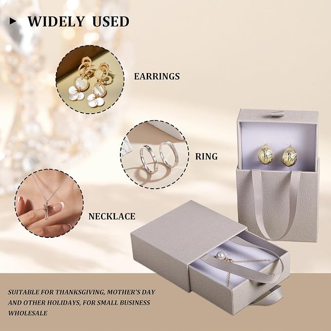40 pcs paper boxes 9 x 9 x 3.5 cm, grey luxury gift storage, jewelry gift storage box for earrings necklaces bracelets rings