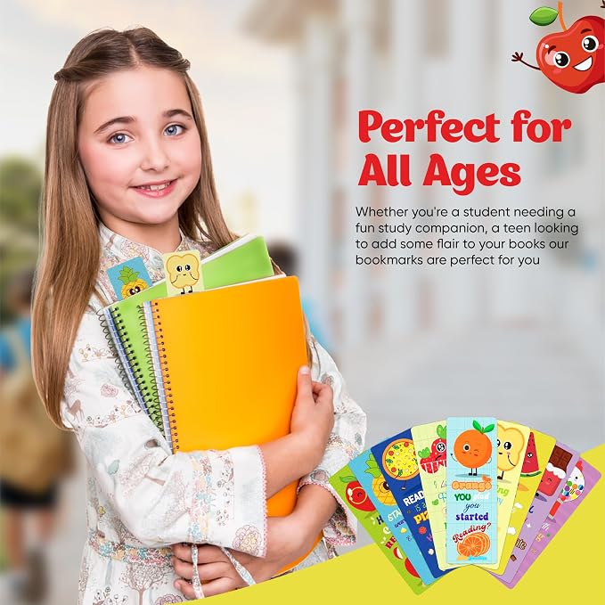 Large Sized Scratch and Sniff Scented Bookmarks, 10 Styles – Fun Smelly Bookmarks for Kids, Teachers, Reading Rewards, Classroom Incentives, & Party Favors (Starter Pack, 30 Pieces)