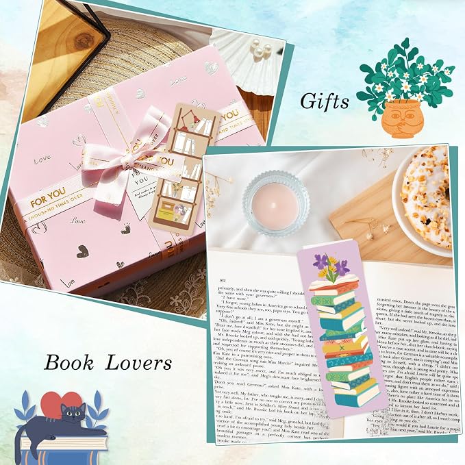 120pcs Reading List Bookmarks with Tassels, 2.56 x 7.09in Book Tracker Bookmarks, Double-Sided Bookshelf Bookmarks Bulk, Back-to-School Supplies, Gifts for Book Lovers, Women, Students, Teachers
