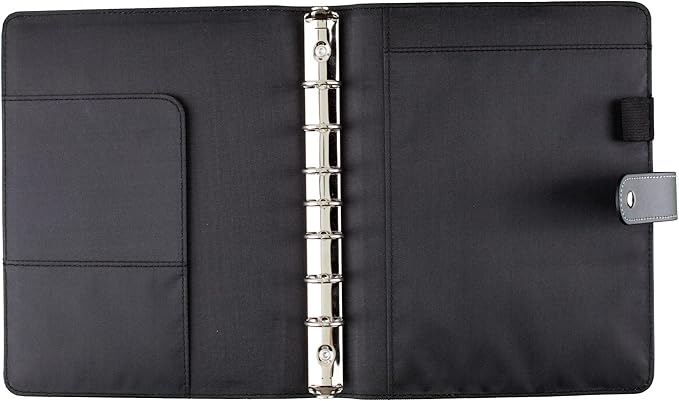 at-A-Glance Faux Leather Undated Starter Set, Tread Spine, 7-Ring, 5-1/2" x 8-1/2", Desk Size, Fashion, Black (DR1104-040-05)