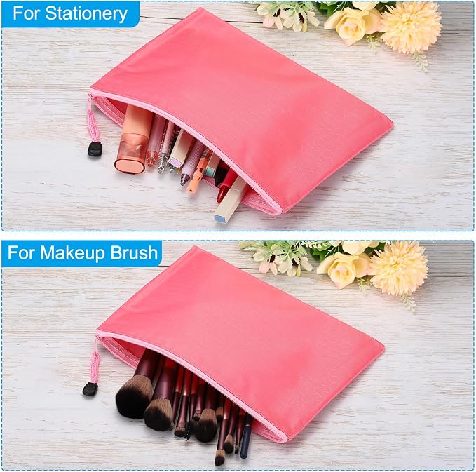 PATIKIL Waterproof Zipper File Bags, 3 Pack A5 Document Holders Pencil Pouch for Office, Orange