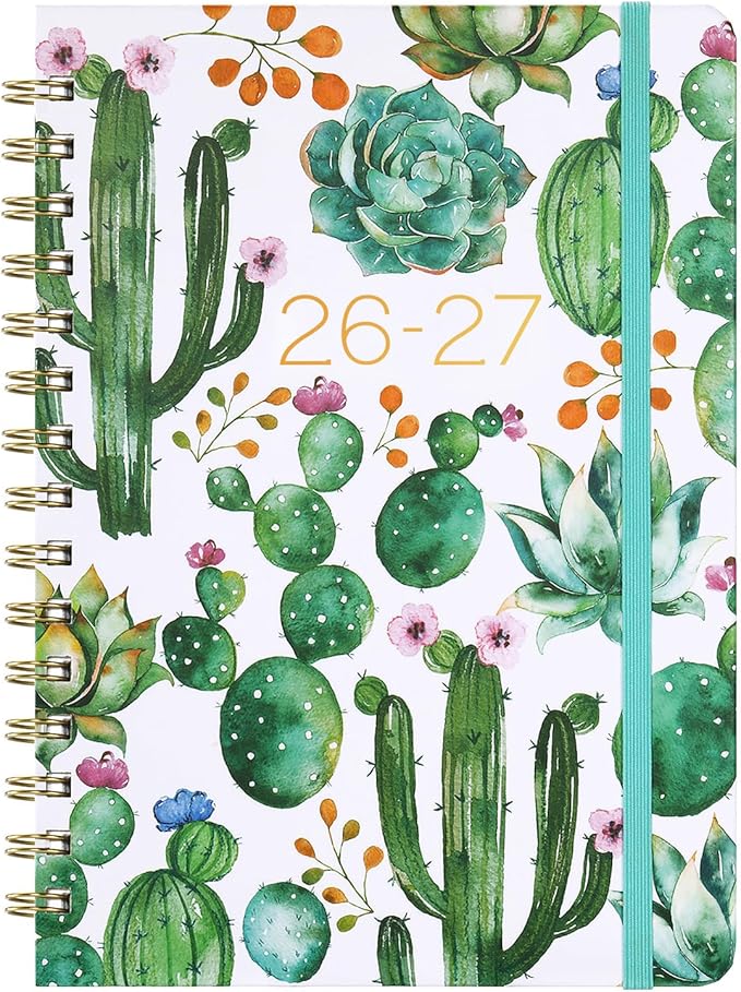 Planner 2026-2027, Academic Planner 2026-2027, JUL 2026 - JUN 2027, 8.5" x 6.4", Calendar Planner with Hardcover, Twin - Wire Binding, Monthly Tabs, Elastic Closure, Daily Organizer