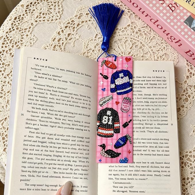 2 pcs Rivalry Inspired Diamond Painting Bookmarks, Heated Hockey Romance Themed Acrylic DIY Diamond Art Kits for Adults