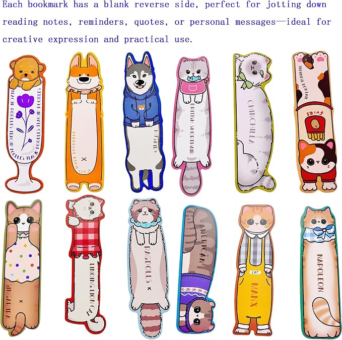 150PCS Colorful Dog Cat Blank Paper Bookmarks for Kids Bulk,Cute Puppy & Kitten Designs for Students and Book Lovers (Puppy & Kitten Designs)
