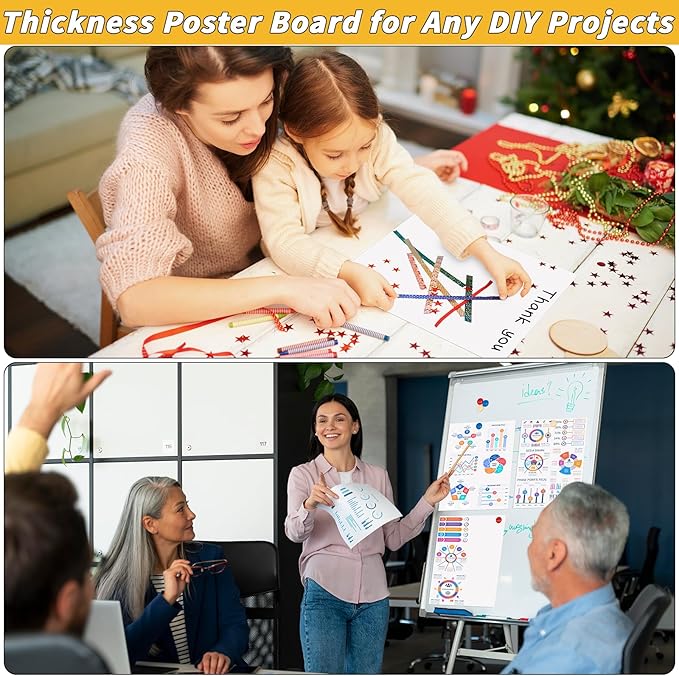 100 Pcs 11 x 14 In Poster Board White Poster Board Paper Bulk 250 GSM Thickness Vision Boards Smart PosterBoard for Drawing School Arts Craft Projects Presentations Scrapbooking Blank Graphic Display