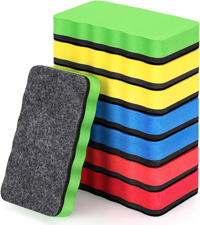 8 Pcs Magnetic Whiteboard Erasers, 4 Colors Dry Erase Erasers, Dry Erase Board Eraser for Home, Classroom, Office Supplies