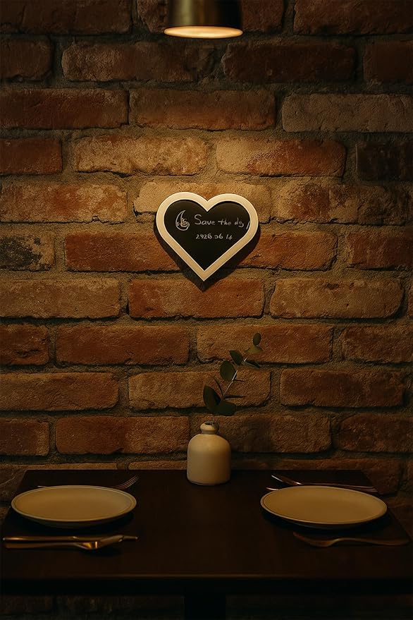 Heart-Shaped Magnetic Chalkboard, 10.2"x11.8" Small (White)