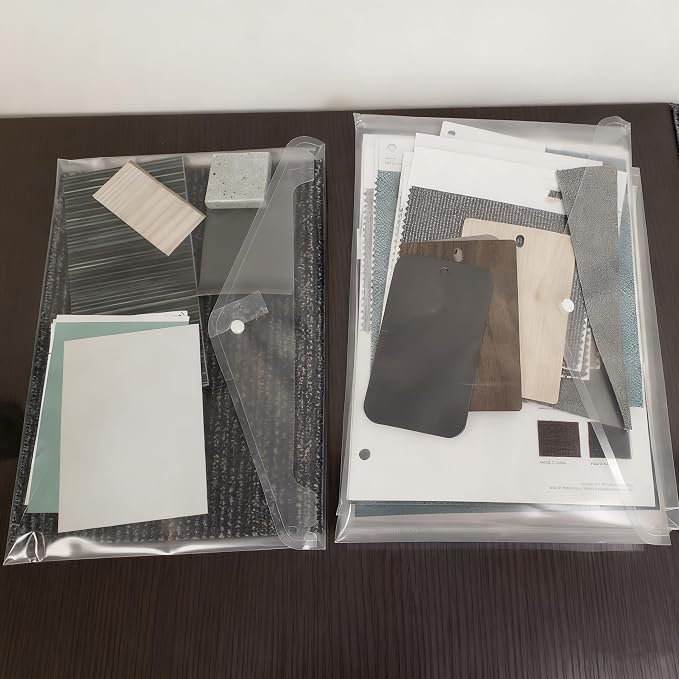 100 Pack Plastic Envelopes, 13x9 Inch Reusable Clear Polypropylene Envelope Folder with Snap Closure, A4 Size Envelope Waterproof File Folders for Home, Office Supplies