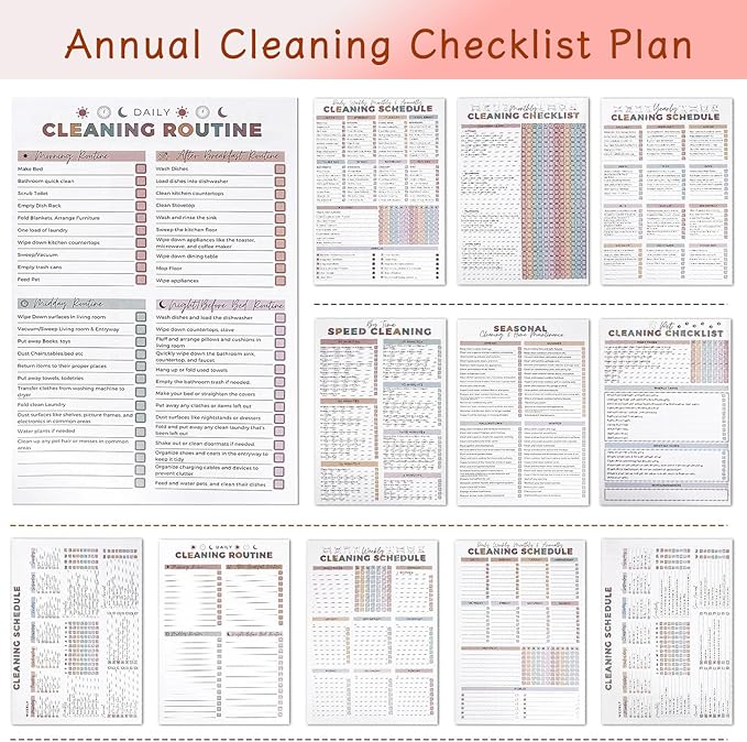 ADHD Cleaning Planner for Adults & Teens – Undated Daily Weekly Monthly Yearly Cleaning Schedule and Checklist Organizer with Chore Chart, Habit Tracker, and DIY Home Improvement Templates