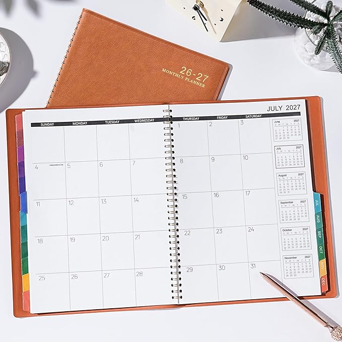 Monthly Planner 2026-2027 - 18 Months Planner 2026-2027 from July 2026 to December 2027, 8.86'' x 11.4'' with Coated Tabs, Inner Pocket