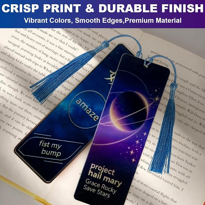 for 2 Pack Project Hail Mary Merch Inspired Bookmark Stuff, Rocky Grace Amaze Bookmarks Gifts Shirt Poster Accessories Merchandise for Fans Men Women Birthday Book Lovers