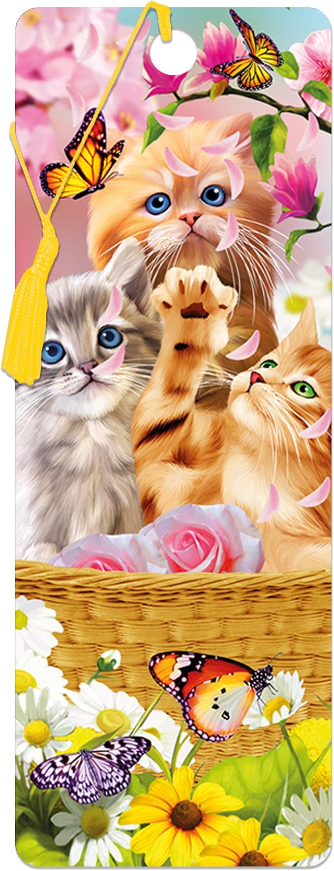 3D LiveLife Bookmark - Kitten Fun Time from Deluxebase. Cute Lenticular Kitten Page Marker. Animal Themed Accessories for Book Lovers. Small Gifts for Men, Women, Writers and Teachers.