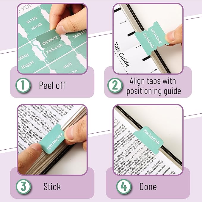 Mr. Pen- Bible Tabs, 75 Tabs, Jade Veil, Green Laminated Bible Tabs for Women and Men, Bible Tabs for Study Bible, Large Print Bible Index Tabs, Bible Book Tabs, Bible Labels Tabs, Mr. Pen Bible Tabs