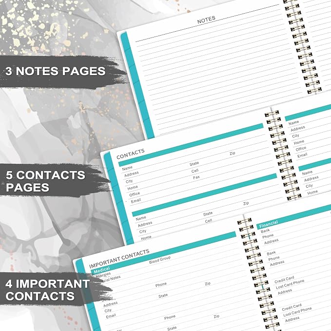 2026 Monthly Planner - Monthly Calendar 2026 from January 2026 - December 2026, 8.75'' x 11'', Calendar Planner With Tabs, Inner Pocket, Black