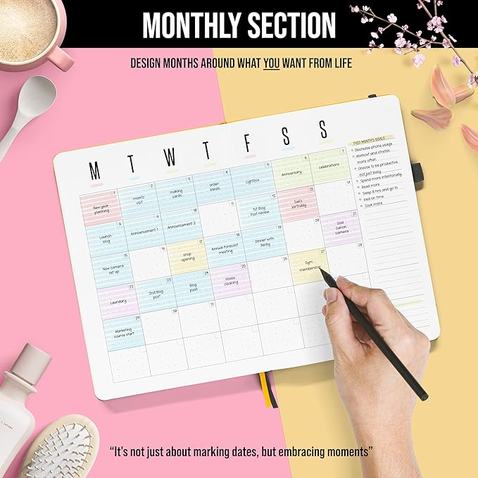 Daily Planner 2026 (Undated) | B5 Dotcross | Your All in One Day Organizer, At A Glance Weekly Agenda, Yearly Calendar Book | Planners for Personal, Professional, Academic & Work Goals and Schedule