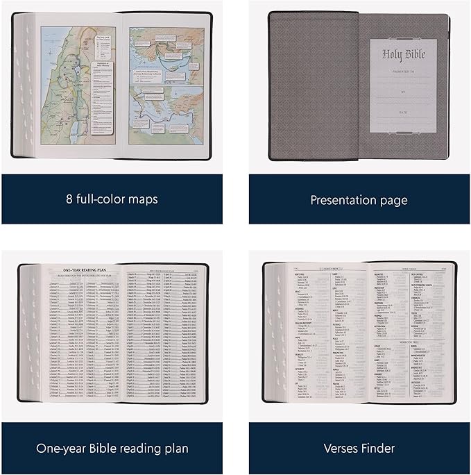 Personalized KJV Giant Print Bible King James Version Two-Tone Faux Leather Holy Bible with Custom Name Includes Up to 3 Rows of Text, Custom Gift for Christian & Religious Celebrations