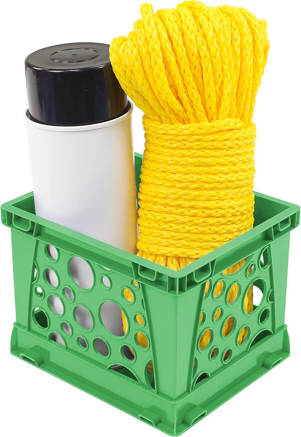 Storex Micro Crate, 6.75 x 5.8 x 4.8 Inches, Green, 18-Pack (63104U18C)