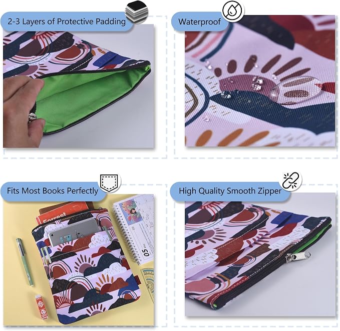 Book Sleeve for Book Lovers, Bookish Book Protector, Book Covers for Paperbacks, Washable Fabric, Book Sleeves with Zipper, Medium 11 Inch X 8.7 Inch