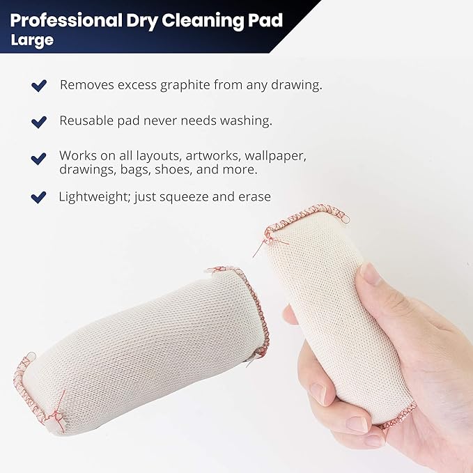 Pacific Arc Dry Cleaning Pads Large for Drafting, Art, Architecture, and Graphite