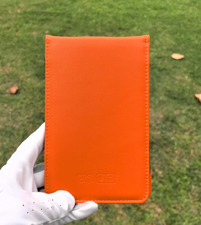 Leather Golf Scorecard Holder & Yardage Book Cover – Slim Microfiber Leather Case for Walking Players | Fits 4.5"x7" Scorecards & Yardage Books | Bonus Pencil & Scorecards