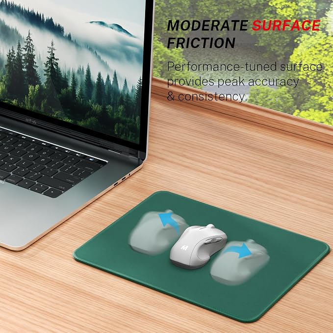MROCO Essential Office & Gaming Mouse Pad, 8.5 x 11 Inch, Forest Green | Anti-Fray Stitched Edges, Functional and Stylish Pattern Design, Non-Slip Rubber Base, Water and Stain Resistant Protection