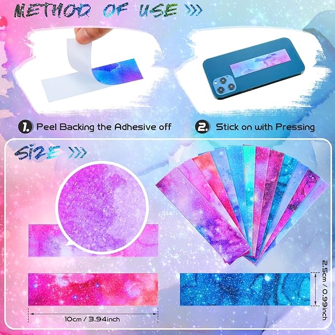 Gersoniel 72 Pcs Anxiety Sensory Stickers Calm Stickers Adhesive Textured Mental Health Strips Mindfulness Fidget Decals Stress Anxiety Relief Items for Desk Therapy Office Counselor(Ink Starry Sky)