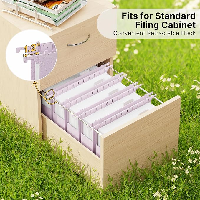 XINGIA Letter Size Hanging File Folders with Tabs,2'' Expansion,12 Pack Plastic Hanging Folders,Extra Capacity File Cabinet Folders,Hanging Organizers for Filing Cabinet, Bulky Files & Medical Charts