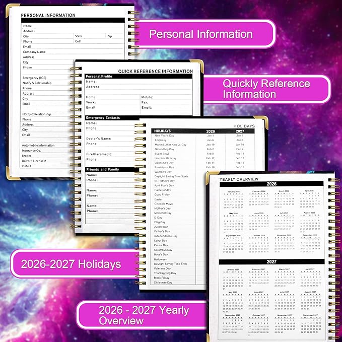 2026-2027 Weekly Planner from Jul 2026 - Jun 2027, 6.3" X 8.5" Monthly Planner for Women Men, Daily Planner with Monthly Tabs, Agenda Planner for School/Work, Calendar Planner 2026-2027