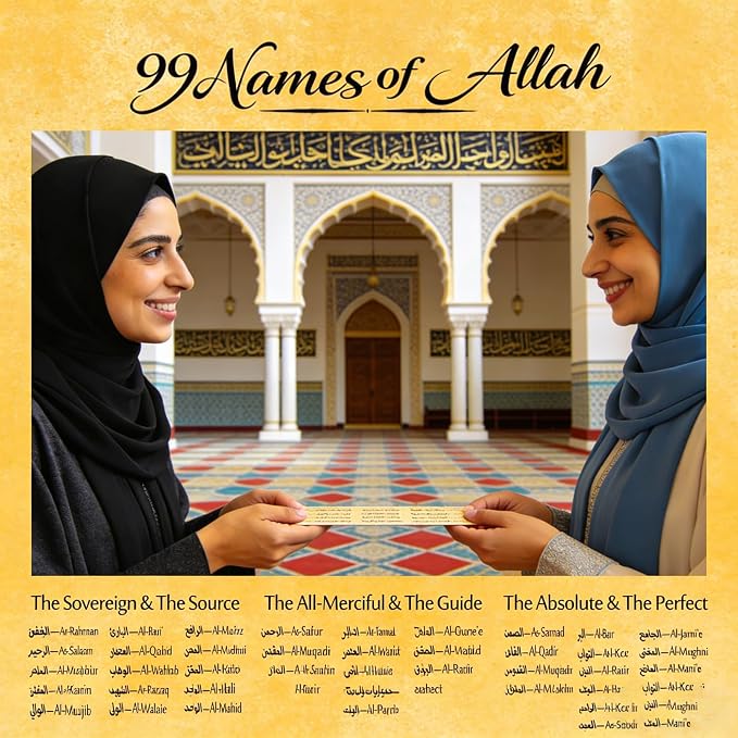 100 pcs Watercolor Cloud 99 Names of Allah Bookmark Arabic English Islamic Bookmarks Reflecting on The Names of Allah Ramadan Eid Gifts Bulk for Women Men Quran Learning