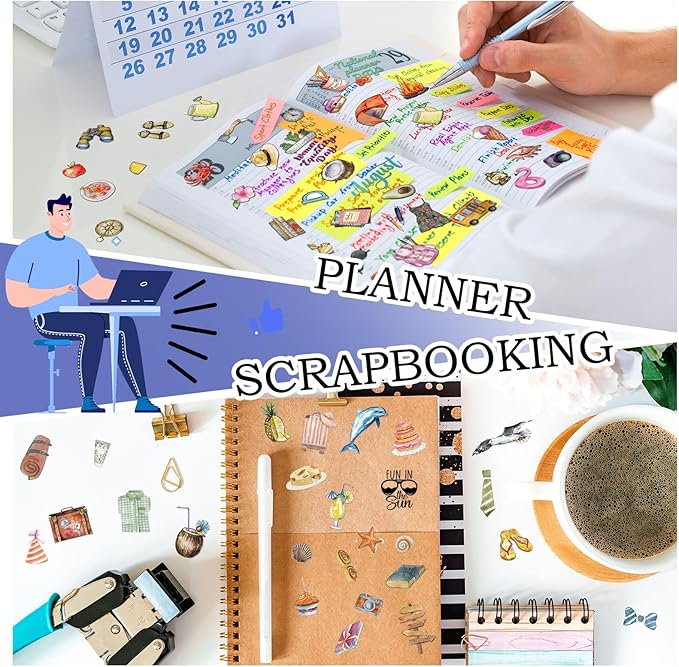 24 Sheets 1000+ Planner Stickers New Monthly Daily Planners Vintage Seasonal Happy Scrapbook Supplies Calendar Journaling Stickers Gifts