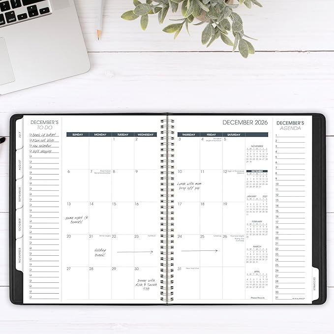AT-A-GLANCE 2026 Appointment Book Planner, Weekly & Monthly, 8-1/4" x 11", Quarter-Hourly, Triple View, Black (70950V0526)